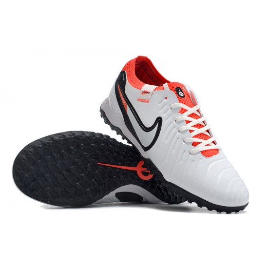 Nike Tiempo Legend 10 Elite TF Low White Red Black Men Football Boots
