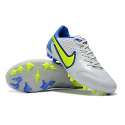 Nike Tiempo Legend 9 Academy AG Low White Blue Yellow Men Football Boots