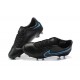 Nike Tiempo Legend 9 Elite FG Black Blue Low Men Football Boots