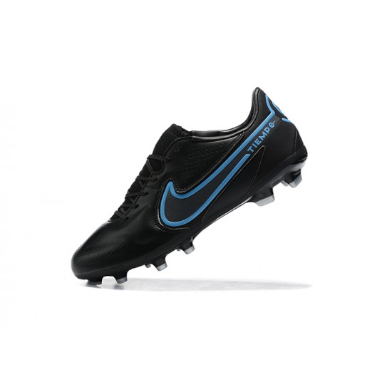 Nike Tiempo Legend 9 Elite FG Black Blue Low Men Football Boots