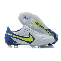 Nike Tiempo Legend 9 Elite FG Black Blue Yellow Grey Low Men Football Boots