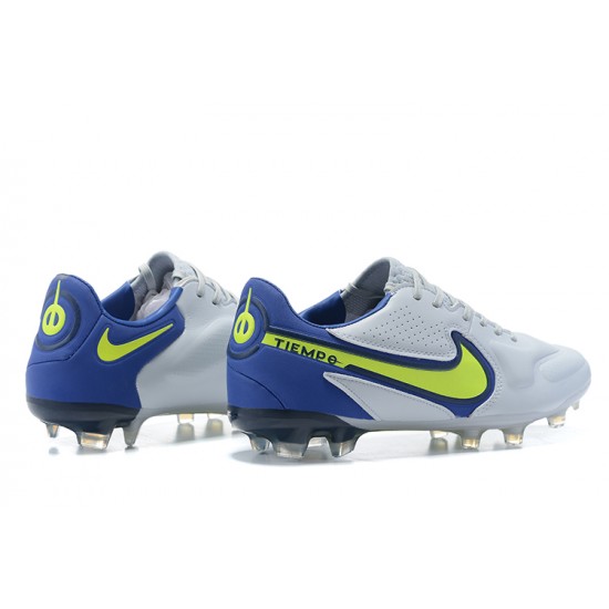 Nike Tiempo Legend 9 Elite FG Black Blue Yellow Grey Low Men Football Boots