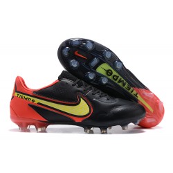 Nike Tiempo Legend 9 Elite FG Black Gold Orange Low Men Football Boots