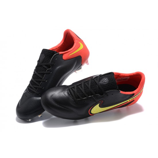 Nike Tiempo Legend 9 Elite FG Black Gold Orange Low Men Football Boots