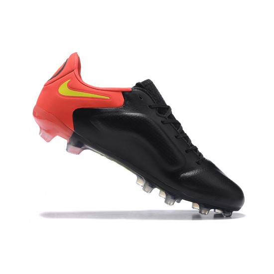 Nike Tiempo Legend 9 Elite FG Black Gold Orange Low Men Football Boots