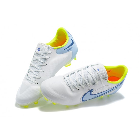 Nike Tiempo Legend 9 Elite FG Blue White Blue Yellow Low Men Football Boots