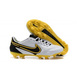 Nike Tiempo Legend 9 Elite FG Gold Black White Yellow Low Men Football Boots