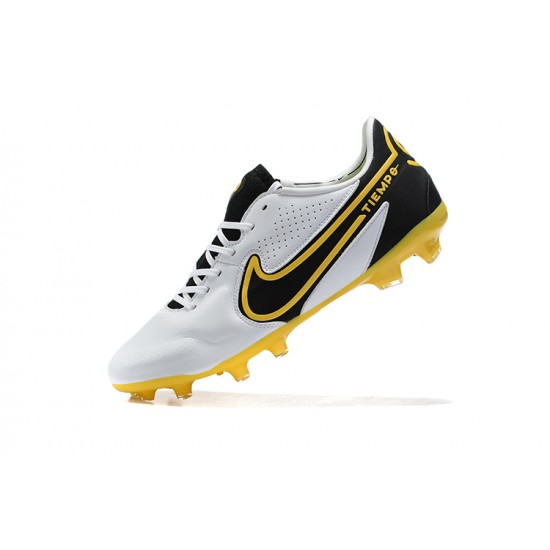 Nike Tiempo Legend 9 Elite FG Gold Black White Yellow Low Men Football Boots