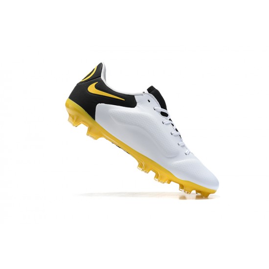 Nike Tiempo Legend 9 Elite FG Gold Black White Yellow Low Men Football Boots