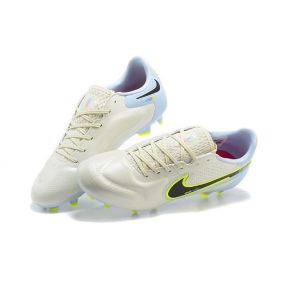 Nike Tiempo Legend 9 Elite FG Light/Blue Yellow Black Khaki Low Men Football Boots