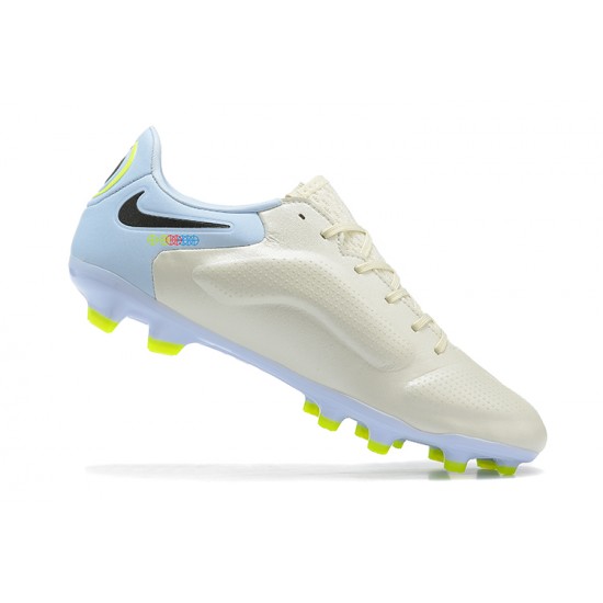 Nike Tiempo Legend 9 Elite FG Light/Blue Yellow Black Khaki Low Men Football Boots