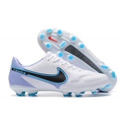 Nike Tiempo Legend 9 Elite FG LightPurple White Blue Black Low Men Football Boots