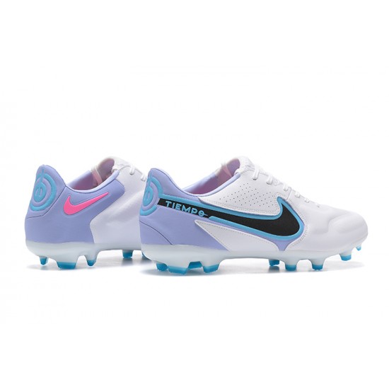 Nike Tiempo Legend 9 Elite FG LightPurple White Blue Black Low Men Football Boots