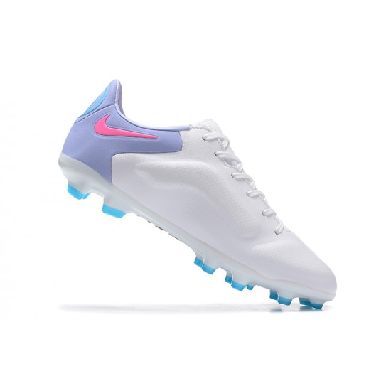 Nike Tiempo Legend 9 Elite FG LightPurple White Blue Black Low Men Football Boots