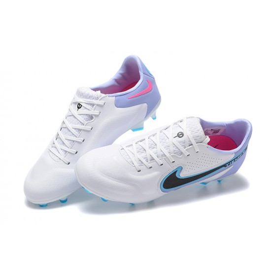 Nike Tiempo Legend 9 Elite FG LightPurple White Blue Black Low Men Football Boots