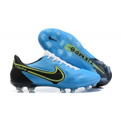 Nike Tiempo Legend 9 Elite FG Low Black White Blue Men Football Boots