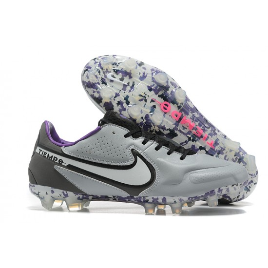 Nike Tiempo Legend 9 Elite FG Low Grey Purple Men Football Boots