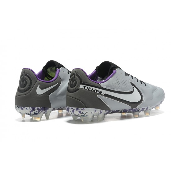 Nike Tiempo Legend 9 Elite FG Low Grey Purple Men Football Boots