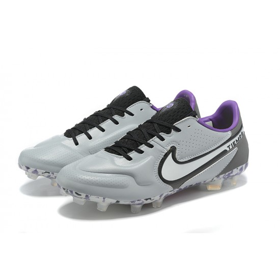 Nike Tiempo Legend 9 Elite FG Low Grey Purple Men Football Boots