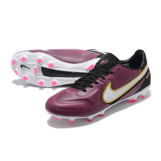 Nike Tiempo Legend 9 Elite FG Low Purple White Men Football Boots