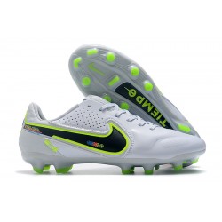 Nike Tiempo Legend 9 Elite FG Low White Green Men Football Boots
