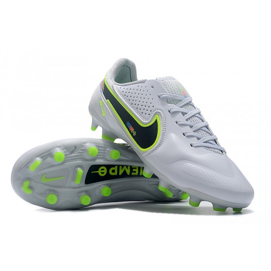 Nike Tiempo Legend 9 Elite FG Low White Green Men Football Boots
