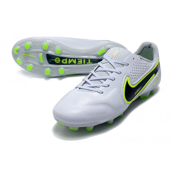 Nike Tiempo Legend 9 Elite FG Low White Green Men Football Boots