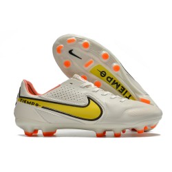 Nike Tiempo Legend 9 Elite FG Low White Orange Men Football Boots