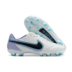 Nike Tiempo Legend 9 Elite FG Low White Purple Blue Men Football Boots