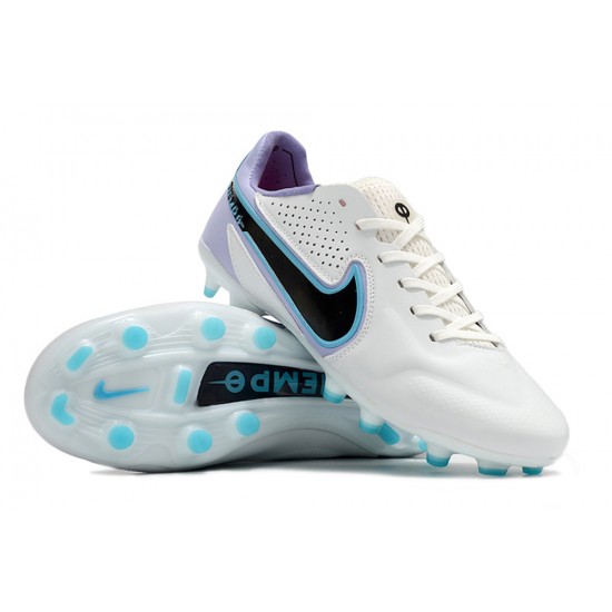 Nike Tiempo Legend 9 Elite FG Low White Purple Blue Men Football Boots