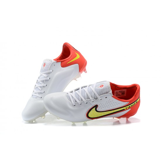 Nike Tiempo Legend 9 Elite FG Orange Yellow Black White Low Men Football Boots