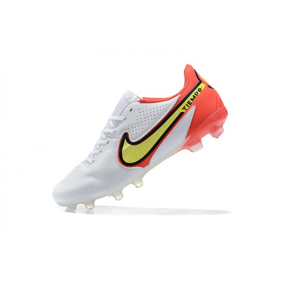 Nike Tiempo Legend 9 Elite FG Orange Yellow Black White Low Men Football Boots