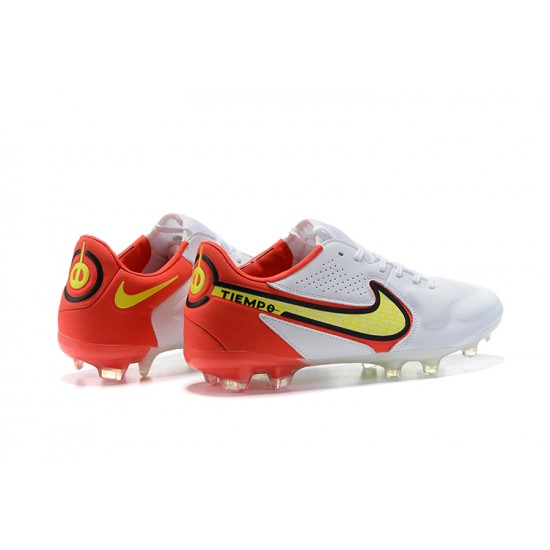 Nike Tiempo Legend 9 Elite FG Orange Yellow Black White Low Men Football Boots