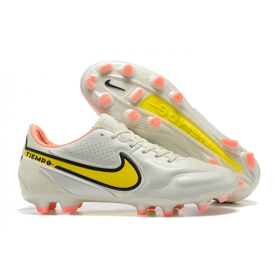 Nike Tiempo Legend 9 Elite FG Yellow Black Orange Low Men Football Boots