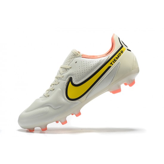 Nike Tiempo Legend 9 Elite FG Yellow Black Orange Low Men Football Boots