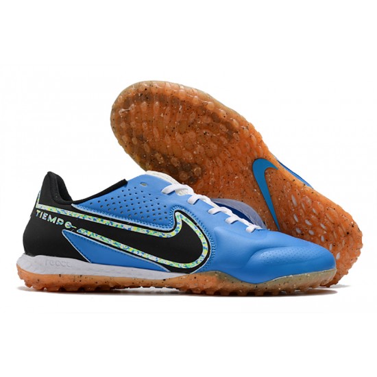 Nike Tiempo Legend 9 Pro TF Low White Blue Black Men Football Boots