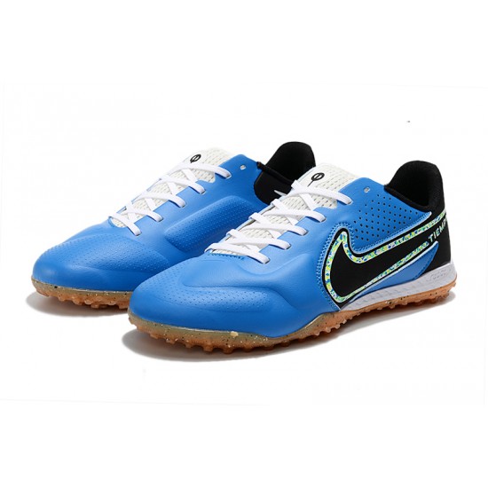 Nike Tiempo Legend 9 Pro TF Low White Blue Black Men Football Boots