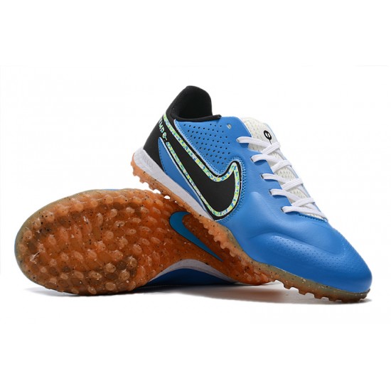 Nike Tiempo Legend 9 Pro TF Low White Blue Black Men Football Boots