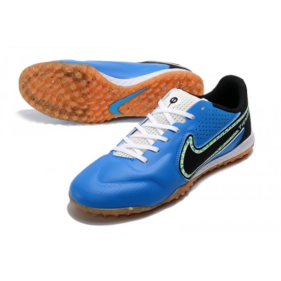 Nike Tiempo Legend 9 Pro TF Low White Blue Black Men Football Boots