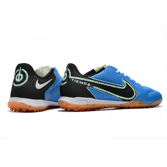 Nike Tiempo Legend 9 Pro TF Low White Blue Black Men Football Boots