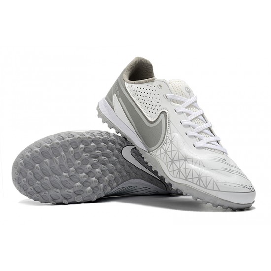 Nike Tiempo Legend 9 Pro TF Low White Grey Men Football Boots