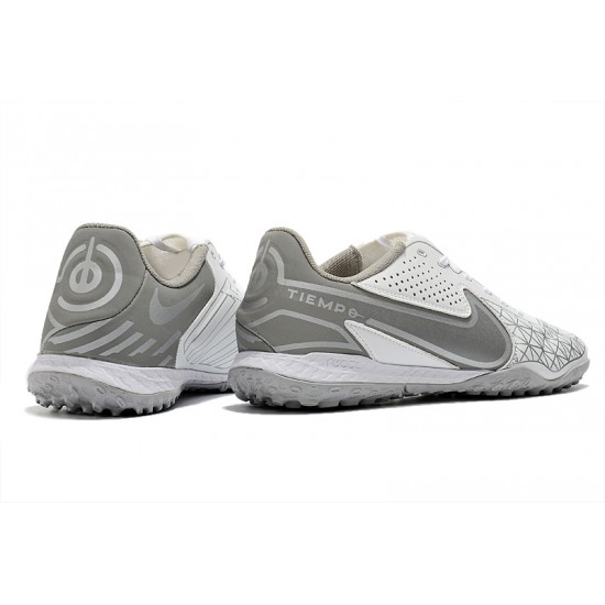 Nike Tiempo Legend 9 Pro TF Low White Grey Men Football Boots