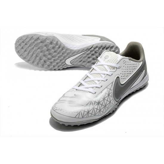 Nike Tiempo Legend 9 Pro TF Low White Grey Men Football Boots