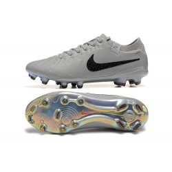 Nike Tiempo Legend 10 Elite FG Low Football Boots Grey Black For Men 