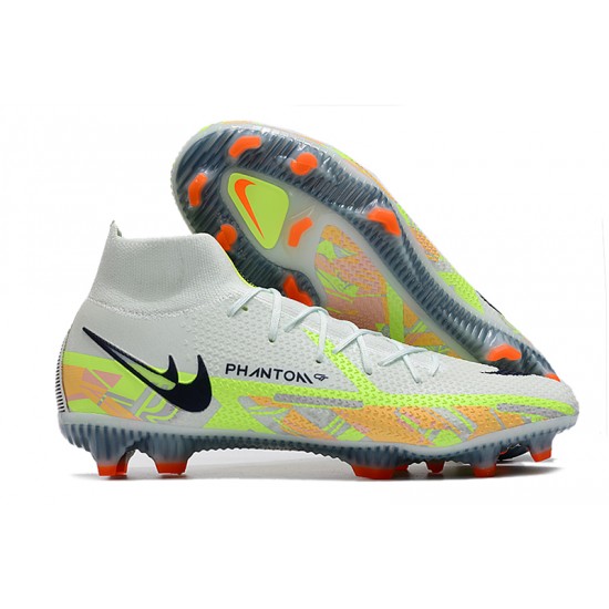 Nike Phantom GT Elite Dynamic Fit FG High White Green Black Men Football Boots