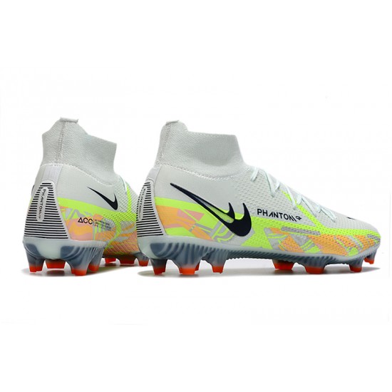 Nike Phantom GT Elite Dynamic Fit FG High White Green Black Men Football Boots