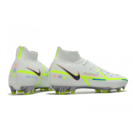 Nike Phantom GT Elite Dynamic Fit FG High White Green Men Football Boots