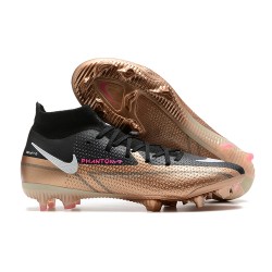 Nike Phantom GT2 Dynamic Fit Elite FG Black Gold Pink White High Men Football Boots