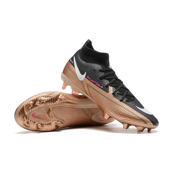 Nike Phantom GT2 Dynamic Fit Elite FG Black Gold Pink White High Men Football Boots