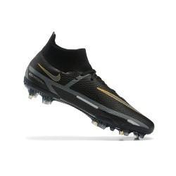 Nike Phantom GT2 Dynamic Fit Elite FG Black Gold White High Men Football Boots